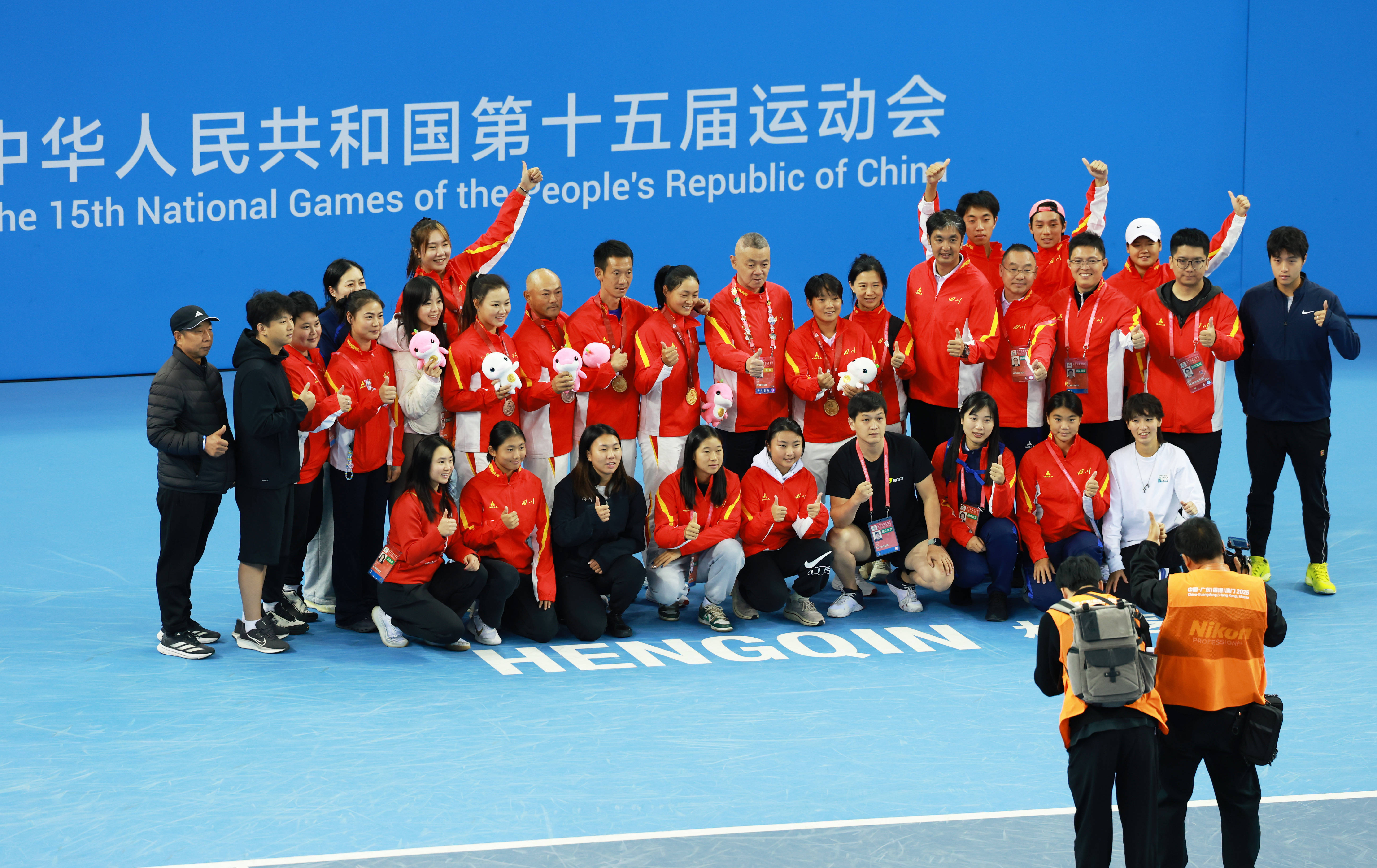 全运会｜网球——女子双打颁奖仪式